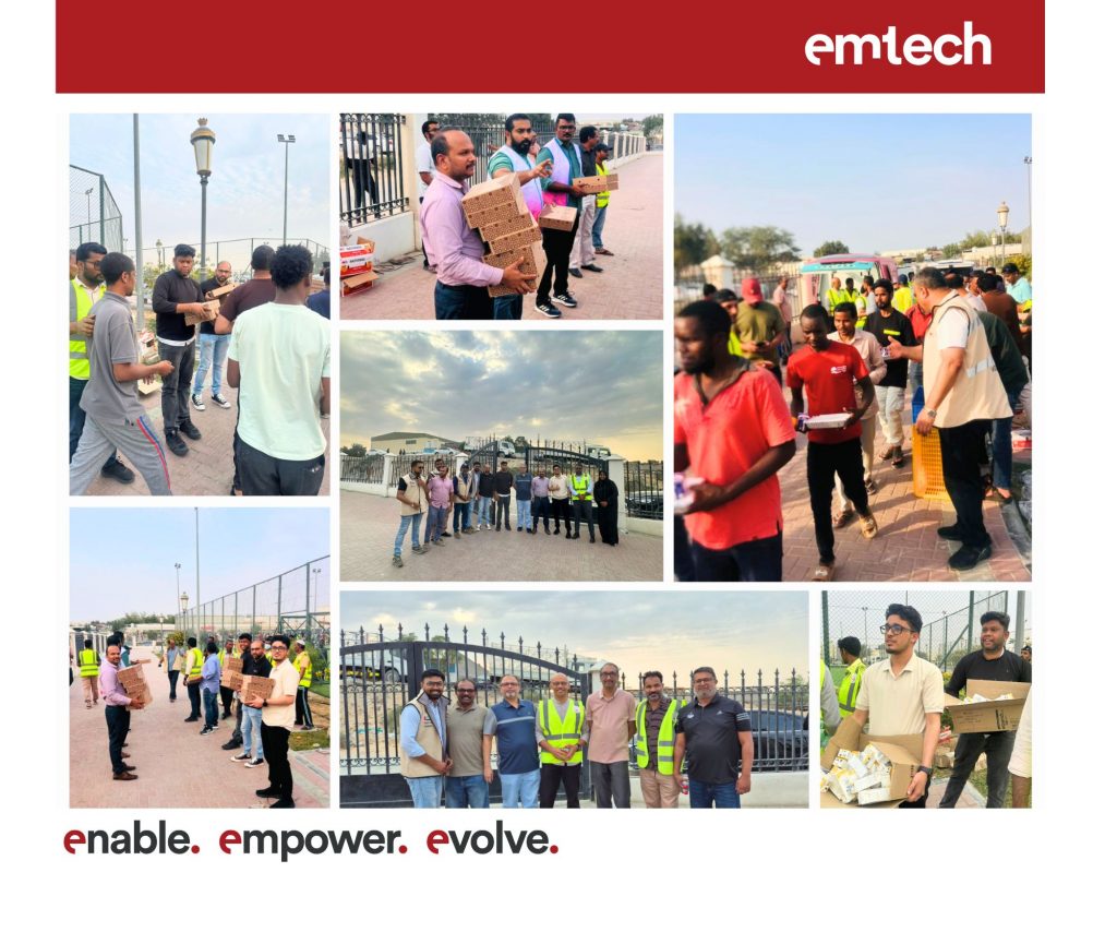 emtech Distributes 1,500 Iftar Meal Boxes at Al Sajaa Labour Park in Sharjah