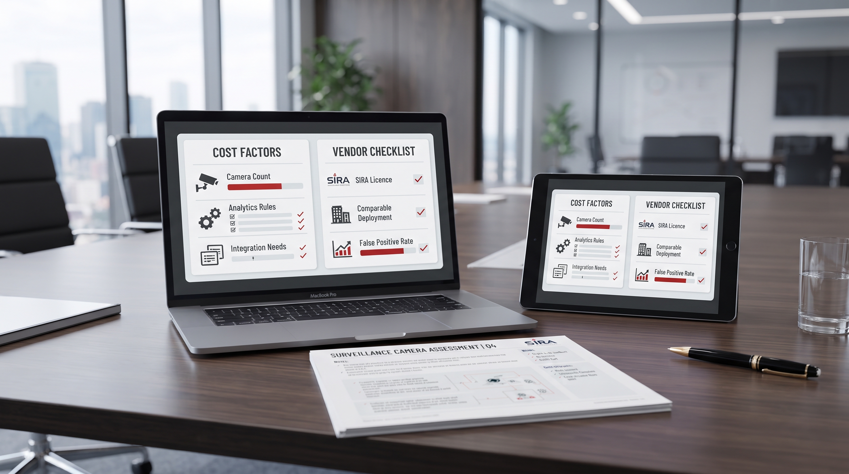AI video analytics cost factors and vendor checklist planning dashboard