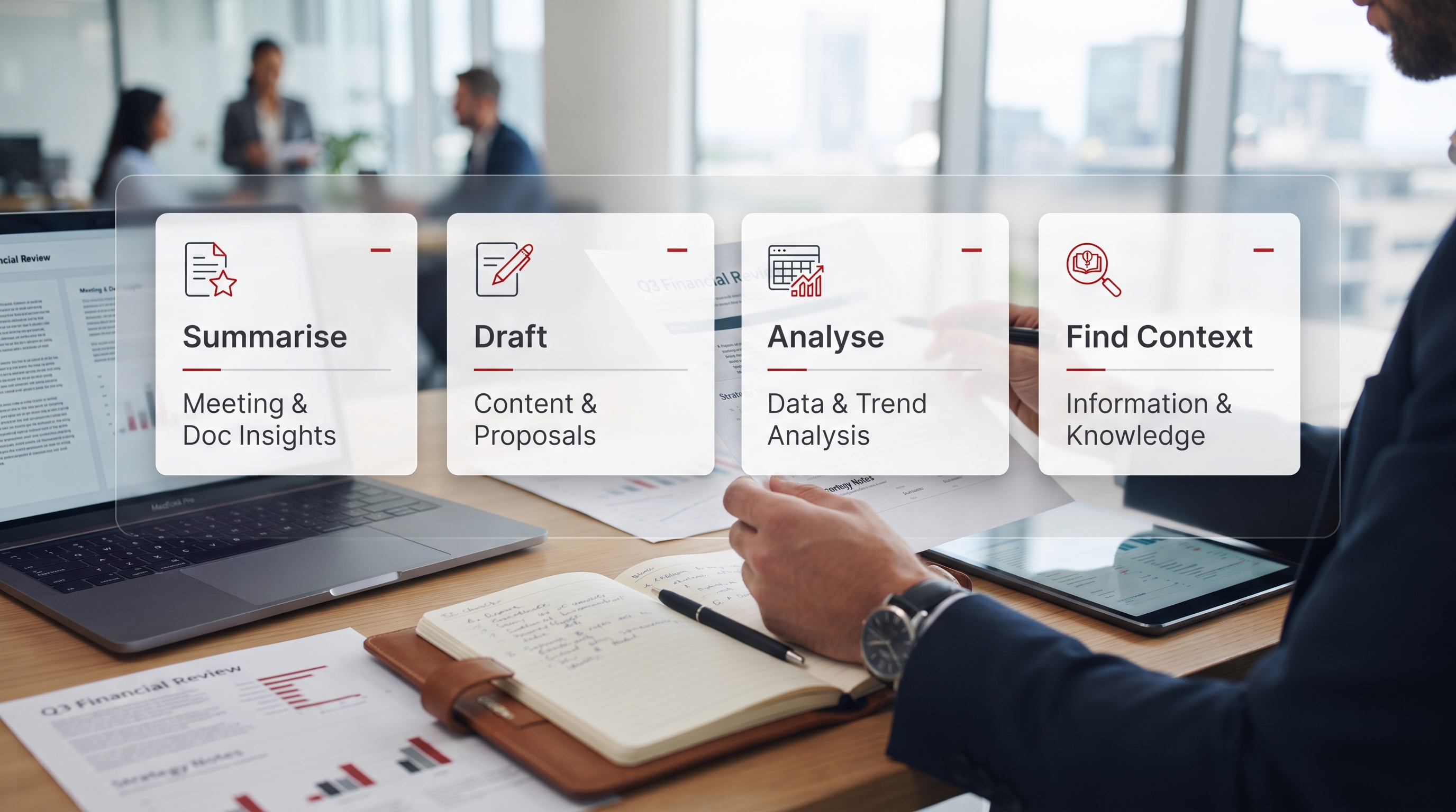 Microsoft Copilot summarise draft analyse and find context workflow for UAE businesses